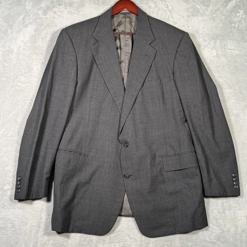 Polo Ralph Lauren Blazer Mens 44 Gray Wool Sport Coat Jacket Made USA Classic - Picture 2 of 12